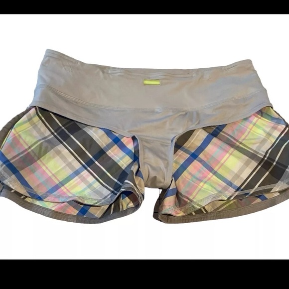 LULULEMON Run Speed Short Size 10 Rad Plaid Lullaby Reflective Ambient Gray - Picture 4 of 7